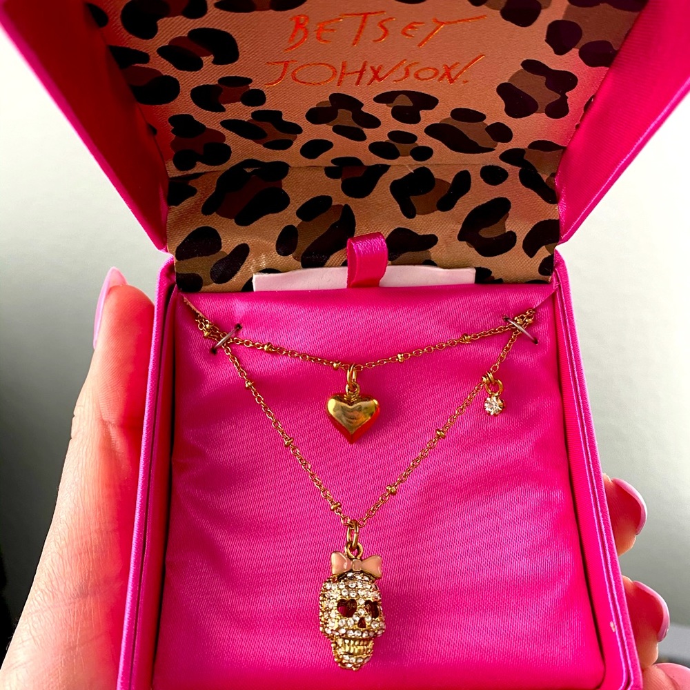 Betsy Johnson Sugar Skull Double Layer Necklace